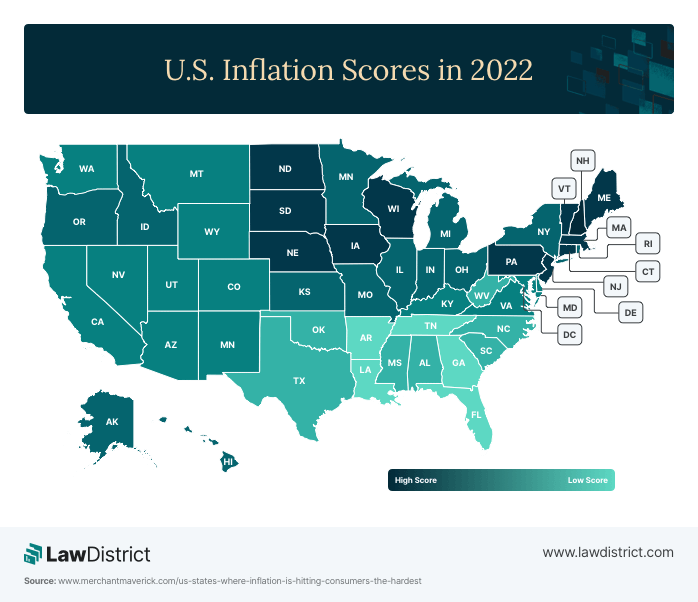 inflations scores in us during 2022